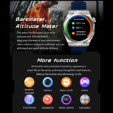 Waterproof GPS Track, Outdoor Sports, Three Strap, Stainless Steel Smartwatch