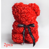 Valentine's Day Gift Rose Bear, Eternal Flower Rose Teddy Bear, PE Foam Toy for New Year's Eve