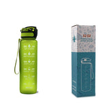 Tritan Water Bottle with Time Marker Bounce Cover, Motivational Water Bottle with Leakproof Lid for Sports Cycling and Outdoors