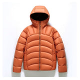 Unisex Hooded Down Jacket – Couple Style with Ribbed Design