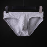 Men’s Low Waist Cotton Briefs with U Pouch – Soft Stretch Triangle Underwear for Daily Comfort (Pack of 2)