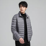 Plus-size Men's Solid Color, Simple Stand-up Collar, Slim-fit Warm Cotton Puffer Jacket