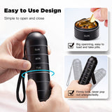 Metal Pill Organizer, Weekly Waterproof Travel Pill Box, Large Aluminum Alloy Case, 7 Day Daily Medicine Container