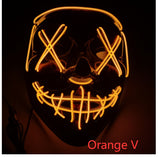 Black V Halloveen Horror Glowing Mask