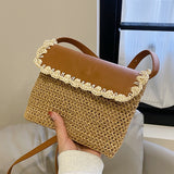 Women's Straw Mori Western Style, All-matching Beach Crossbody Bag
