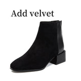 Retro Square Heel Pointed Toe Ankle Boots, Fashion Versatile Chelsea Women's Shoes