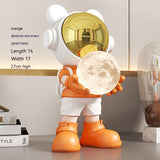 Desktop Space Bear Decoration, Moon Night Light Home Decor
