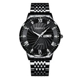 Men's Steel Belt Double Calendar, Waterproof Luminous Quartz Watch