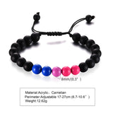 Acrylic Black Agate Beaded Bracelet for Men & Women – Friendship Style