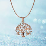 Women’s Multi-layer Tree of Life Necklace with CZ Zircon Pendant – Elegant Long Chain Jewelry Gift