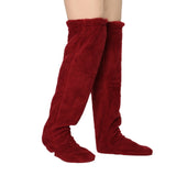 Solid Color Goose Down Leg Winter Socks