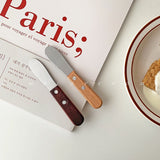Japanese-style Distressed Knife with Solid Wood Handle for Butter, Bread, Fruit and Jam