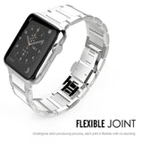 Universal Stainless Steel and Black Ceramics, Apple Compatible Strap (Watch not Included)