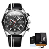 Fashion Men's Watches, Top Brand Luxury Silicone Sports Quartz Date Clock, Waterproof Chronograph Wristwatch