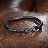 To my Man Love you Forever and Always Infinity - Leather Bracelet for Husbands, Dad and Sons