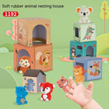 DIY Soft Rubber Finger Toys, Animal Matching House Accessories