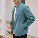 Men's Suede Solid Color, Casual Retro Jacket
