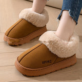 Cozy Plush Soft Slippers Shoes for Women, Non-slip Platform Shoes with Faux Fur Lining, Mute Sole and Comfortable Fit for Indoor Wear
