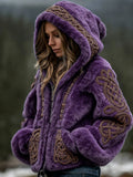 Women's Warm Hooded Zip-up Cardigan Sweater