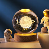 Luminous Starry Sky and Planets Moon - Crystal Ball Small Night Lamp, Projection Ambience Light, Creative Gift Ideas