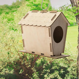 DIY Bird House, Yard Gift Shelter Outdoor Unfinished Bird Nest, Wooden Nesting Box