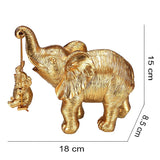 Gold Elephant Cradle Ornament, Resin Home Decorations