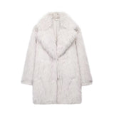 Women’s Faux Fur Thick Winter Coat – Elegant Warm Long Jacket
