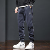 Fleece Lined Padded Warm Keeping Track Sweatpants, Loose Casual Pants