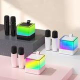 Wireless Bluetooth Speaker, Family KTV Colorful Light Microphone