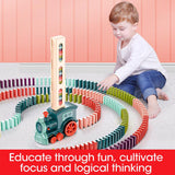 Domino Train Toy – Baby Car Puzzle with Automatic Release, Electric Building Blocks Train