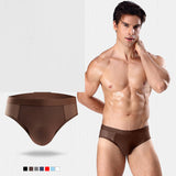 Men's Ice Silk, Hollow Mesh, Mid Waist Briefs