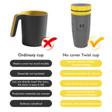 No Cover Twist Travel Cup, Double Insulation Tumbler Straw, Sippy Portable Water Bottles for Children and Adults