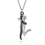 18K Love Hug Necklace, Couple Anniversary Valentine's Day Gift, Fashion Simple Temperament Clavicle Chain Pendant Necklace