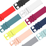 Solid Color Universal Buckle Silicone Watch Strap (Pack of 2)