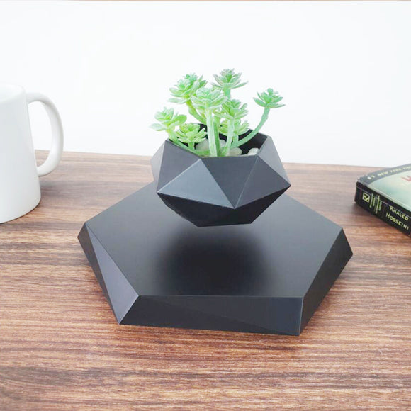 Floating Magnetic Levitating Flower Pot, Bonsai Air Plant Planter, Potted for Home Office Desk Decor Creative Gift