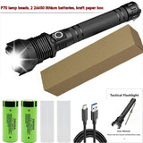 Aluminum Alloy Telescopic Zoom, USB Charging, XHP70 Strong Flashlight