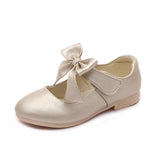 Girls' White Leather Sandals, Bowknot Children Princess Shoes