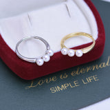 Fresh Water 4-45mm White Perfect Circle Strong Light Almost Flawless Pearl Ring