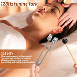 128Hz Tuning Fork Set, Weighted Bio-acoustic Tuning Fork for Healing Chakra, Sound Therapy, Stress Reliever