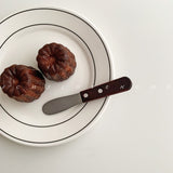 Japanese-style Distressed Knife with Solid Wood Handle for Butter, Bread, Fruit and Jam