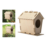 DIY Bird House, Yard Gift Shelter Outdoor Unfinished Bird Nest, Wooden Nesting Box