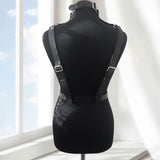 Women's Faux Leather Body Belly Band, Shoulder Wearing Ring, Horse Harness for Dancing Fetish Cosplay