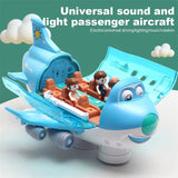 360-degree Rotating Electric Plane Airplane Toys for Kids, Bump and Go Action Toddler Plane with LED Flashing Light