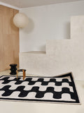 Living Room Coffee Table Checkerboard Carpet, Modern Light Luxury Household Cashmere-like Floor Mat