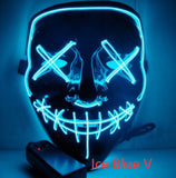 Black V Halloveen Horror Glowing Mask
