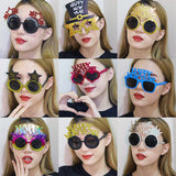Creative Happy New Year Party Glasses Supplies Photo Props Holiday Dance Dress-up Funny Glasses