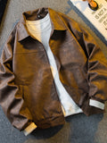 Vintage Short Leather Jacket for Men