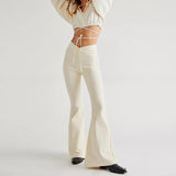 Women's Waist Irregular, Slim-fit Slimming Stretch, Denim Flared Pants