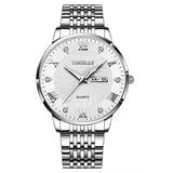 Men's Steel Belt Double Calendar, Waterproof Luminous Quartz Watch