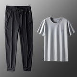 Ice Silk Half Sleeves Summer Suit